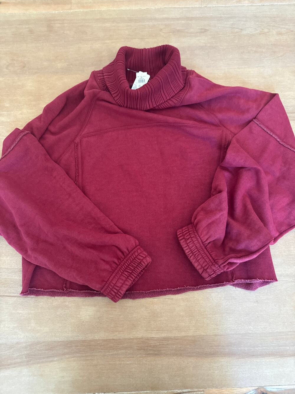Aerie New Heights Cowl Neck Sweatshirt Large NWT Burgandy